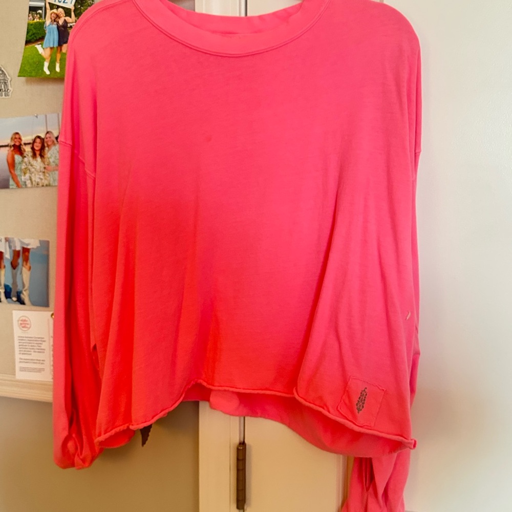 FP Movement by Free People Pink Long Sleeve Crop Sweatshirt